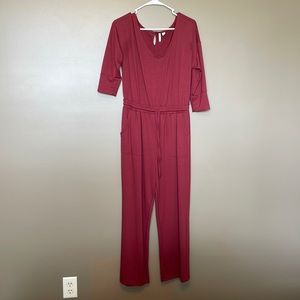 Maroon color soft jumpsuit